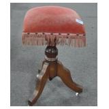 VICTORIAN PIANO STOOL WITH PORCELAIN CASTERS