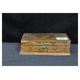 WOODEN BOX WITH LADIES HANKIES