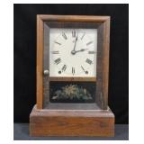 SETH THOMAS CLOCK - WALNUT - TIN FACE