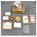 ADVERTISING BOX, PICTURE FRAMES, DESK CADDY