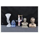 GROUPING: ABE LINCOLN BUSTS, UNCLE SAM ORNAMENT