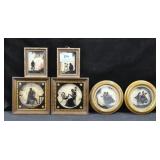 6 SILHOUETTE FRAMED PICTURES