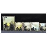 5 SILHOUETTE FRAMED PICTURES