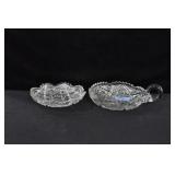 6" CUT CRYSTAL NAPPY AND 6" CUT CRYSTAL DISH