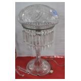 CUT CRYSTAL TABLE LAMP WITH PRISMS - 19"