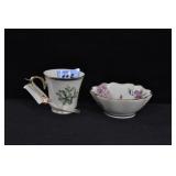 LENOX HOLIDAY CUP AND LENOX NUT DISH