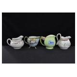 4 CERAMIC CREAMERS: ROYAL WINTON, T&V FRANCE,