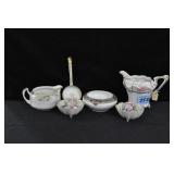NIPPON: CREAMERS, LADEL, NUT DISH AND BOWL