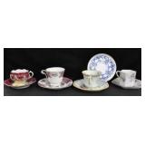 4 CUPS AND SAUCERS: JAPAN, LIMOGES, CALYX WARE (CH