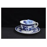 MEKIN FLOW BLUE CUP & SAUCER