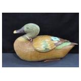 MALLARD DUCK BASKET - PAINTED WITH COVER
