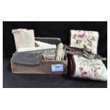 NEEDLE POINT BELL PULL, ANTIQUE PAPERS AND NOTES