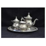 SILVER PLATE DOLL SIZE TEA SERVICE