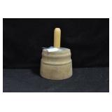 ROUND WOOD BUTTER MOLD - FLOWER AND LEAF PATTERN