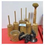 GROUPING: MINIATURE BUTTER CHURNS, CANON, BELL,