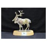 ELK SCULPTURE ON WOOD BASE BY CREATIVE METALS