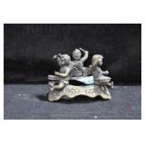 ANTIQUE TIFFANY CRYSTAL EGG PEDISTAL - CUPID