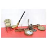 BRASS ROCKING CHAIR, GOLF CLUB INK PEN, ETC.