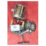 2 VINTAGE FISHING REELS: ORVIS 100 AND FLEUGGER