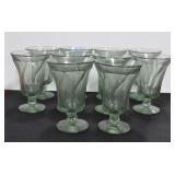 10 FOSTORIA JAMESTOWN GOBLETS - GREEN GLASS