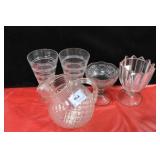 BALL PITCHER, 2 SHERBETS, COMPOTE, SPOONER