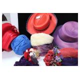 VINTAGE PILL BOX HATS, RED HAT SOCIETY HATS, CAST