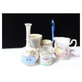 PORCELAIN BUD VASE, TOOTH PICKS, ETC.