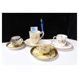 4 SETS OF CUPS & SAUCERS