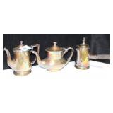 3 SILVER PLATE TEA POTS