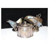 SOUTHERN RAILWAY SILVER PLATE SUGAR BOWL, 2 SILVER
