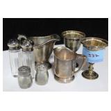 SILVER PLATE AND PEWTER TABLE ITEMS