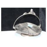 9 1/2" SILVER PLATE BASKET ON STAND - DAMAGED