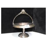 SILVER PLATE BASKET ON STAND - 9"