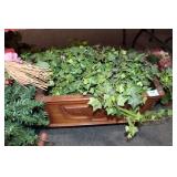 WOODEN BOX WITH ARTIFICIAL GREENERY