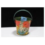 VINAGE NURSERY RHYME TIN PAIL - 3 3/4"