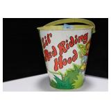 "LIL RED RIDING HOOD" TIN PAIL - 7 3/4"