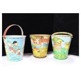 3 TIN PAILS - 7 1/2" - SOME DAMAGE