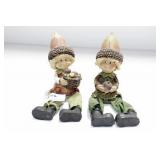 2 SHELF SITTING FALL HARVEST DOLLS