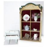MINIATURES SHELF WITH BOWL, VASE, ETC. AND GRANTCR