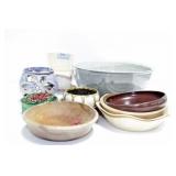 GROUPING: CROCK MIXING BOWL, CANDLE HOLDER,