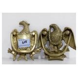 2 BRASS EAGLE DOOR KNOCKERS - 5" AND 6"