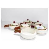 6 FRANCISCAN APPLE SOUP BOWLS WITH LIDS