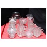 GROUPING: GLASSWARE: COMPOTES, SUGAR, CREAMER,