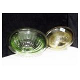 DEPRESSION GLASS YELLOW MIXING BOWL 9 3/4" AND