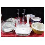 GROUPING: KITCHENWARE: PYREX, CORNING WARE, CANDLE