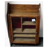 WOODEN WALL HANGING CURIO CABINET