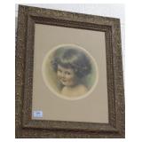VINTAGE CURLY HAIRED GIRL PRINT