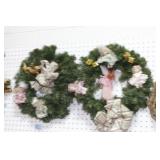 2 DOLL WREATHS AND HAPPY EASTER SIGN