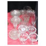 GROUPING: KITCHEN GLASSWARE: SANDWICH GLASS BOWLS,
