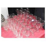 GROUPING: STEMWARE AND GLASS PLATES, BOWLS
